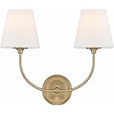 Crystorama Libby Langdon Sylvan 2 Light Vibrant Gold Sconce with Glass Shades