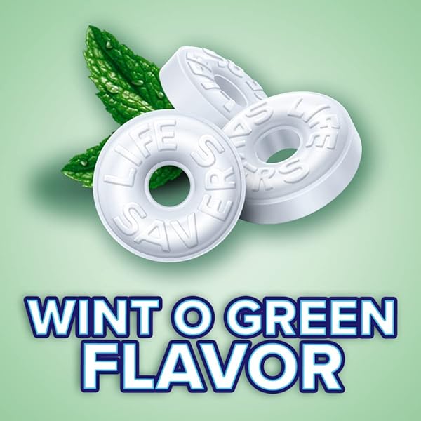 LIFE SAVERS WINT-O-GREEN FLAVOR BREATH MINTS HARD CANDY, SHARING SIZE, LIFE SAVERS HARD CANDY, 13 OZ BAG