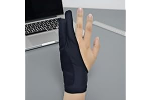 Two-Finger Drawing Glove with Palm Rejection, Smooth and Breathable Sketching Glove for Digital Tablets and Paper Art