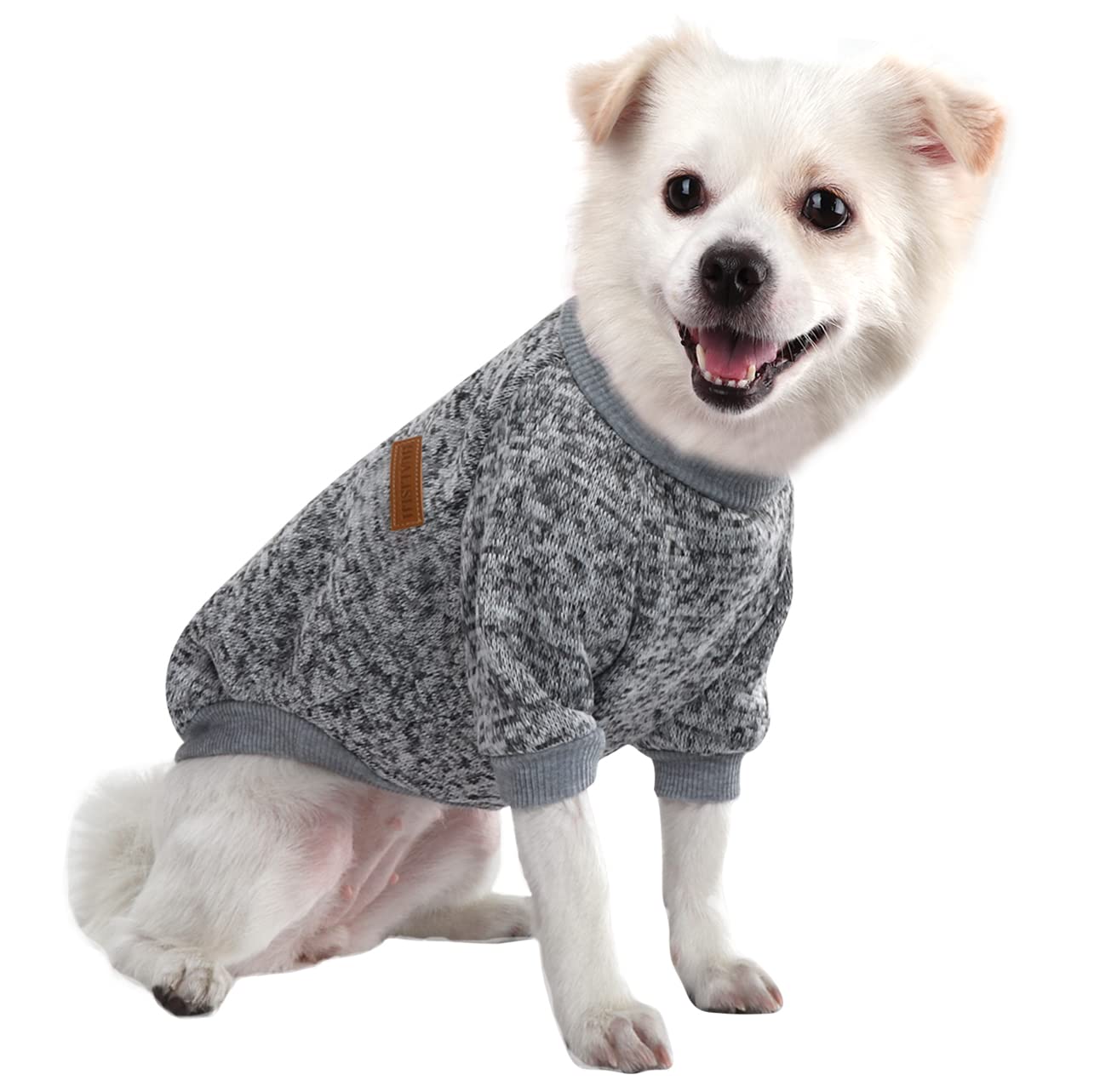 HuaLiSiJi Small Dog Jumper Small Dog Sweatshirt Chihuahua Jumper Fleece Inside Soft Cozy, Colour Vibrant Easy to Take On and Off (Gray, S)