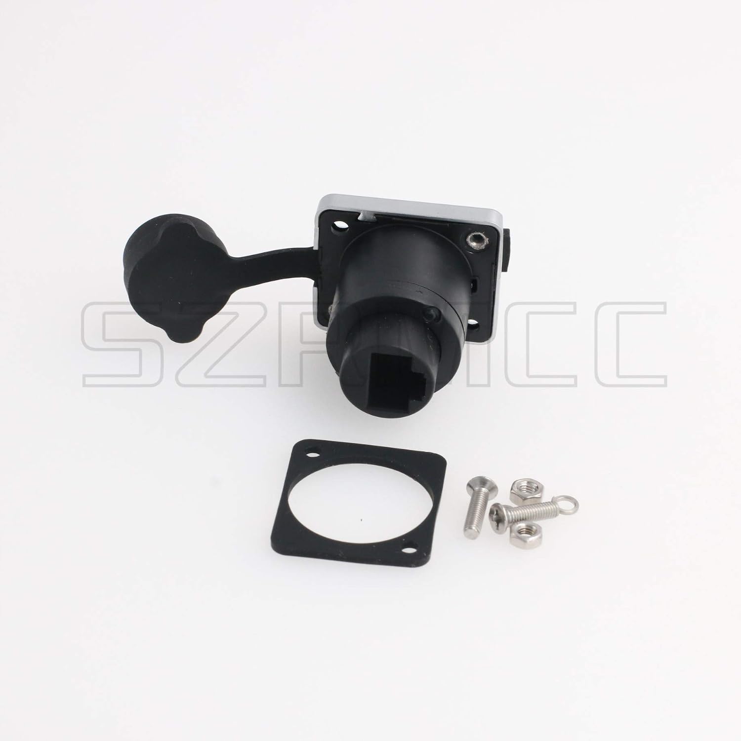 SZRMCC RJ45 Panel Mount Connector Cat5e RJ45 Ethernet Female LAN Module Bulkhead Panel Mount Coupler IP65 Waterproof Connector Socket with DustCap - Image 4