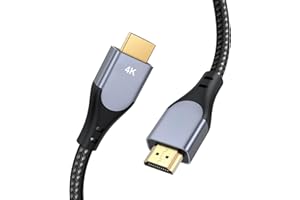 HDMI Cable 4K@60Hz, 3ft Grey HDMI 4K Male to Male Cable, Highly-Speed 18Gbps, HDR, 3D for TV, Monitor, PS4/5, Xbox One and Mo
