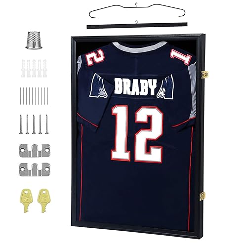 IHEIPYE Jersey Display Frame Case Lockable, Large Sport Jersey