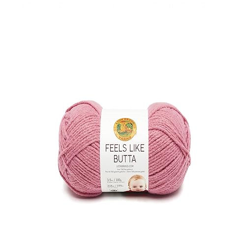 Lion Brand Yarn Feels Like Butta Yarn, Velvety-Soft Yarn for Crocheting and Knitting, 1 Pack, Dusty Pink