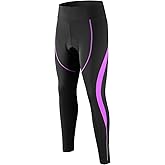 Women's Cycling Pants 3D Padded Compression Tight, Long Bike Bicycle Pants with Wide Waistband