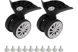 ariarly Luggage Wheels Replacement,1 Pair Suitcase Casters Nylon Black Luggage Wheels for Replacement Upgrade Travel