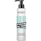 Redken Hydrating Curl Cream, Leave-in for Curly Hair, Tames Frizz, Heat Protection, With Jojoba Oil, Silicone-free, 200mL