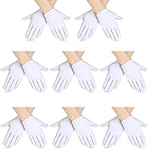 SATINIOR 8 Pairs Kids White Costume Gloves White Dress Formal Uniform Gloves for Art Show Party(Simple Style)