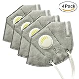 Muryobao Mouth Mask Anti Pollution Mask Unisex Outdoor Protection N95 4 Layer Filter Insert Anti Dust Mask with Valve Filter for Men Women 4 Pack - Grey