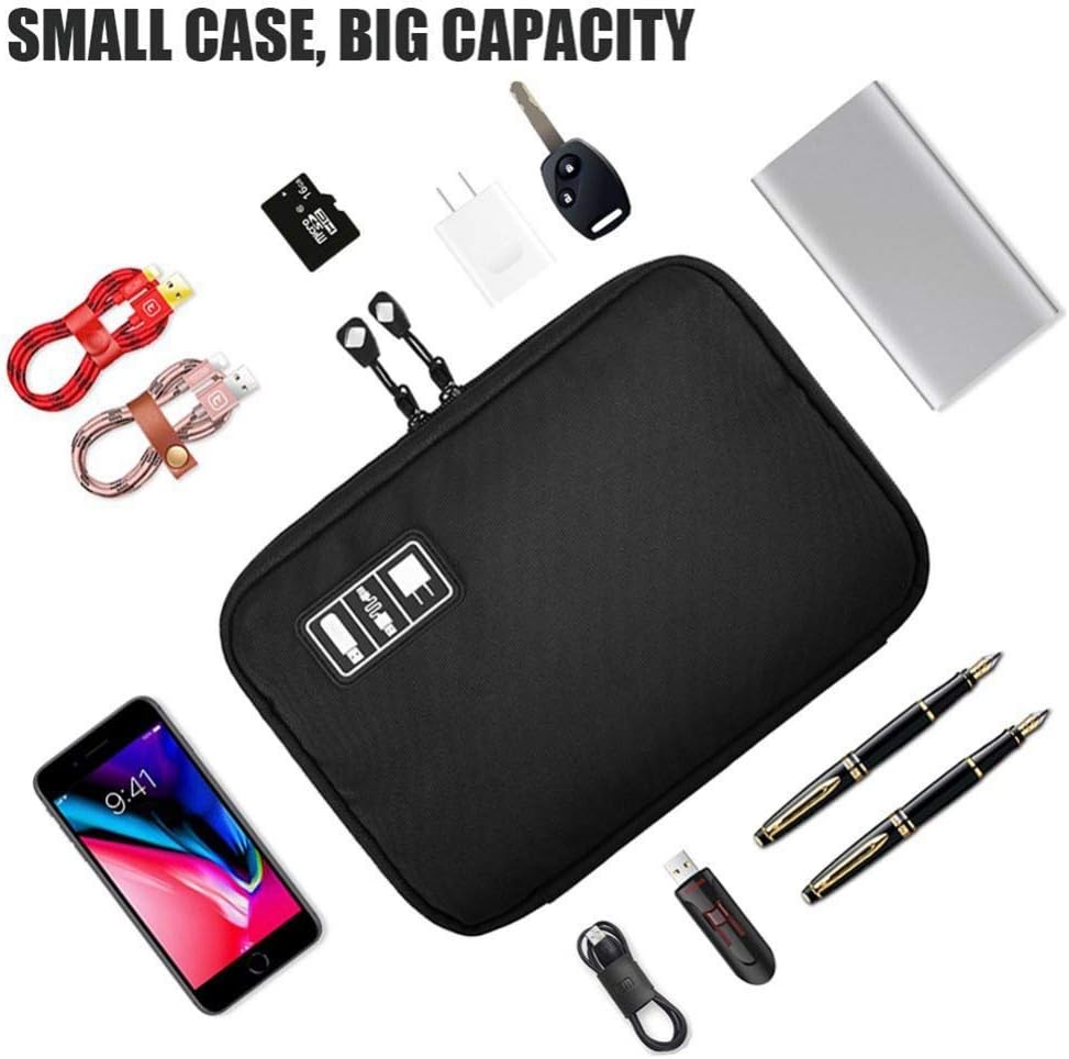OrgaWise Multifunctional Electronic Bag Waterproof Portable Cable Bag for Charger Cables, Objects, Kindle, Adapters - Image 3