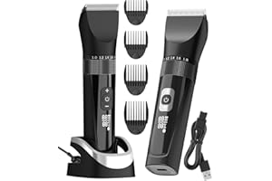AREYZIN Body Hair Trimmer,Body Hair Clippers,Body Groomer for Men Electric Shaver for Back Chest Armpit Legs Groin Hair Removal, USB Rechargeable Dock, Replaceable, IP7X Waterproof for Wet and Dry Use