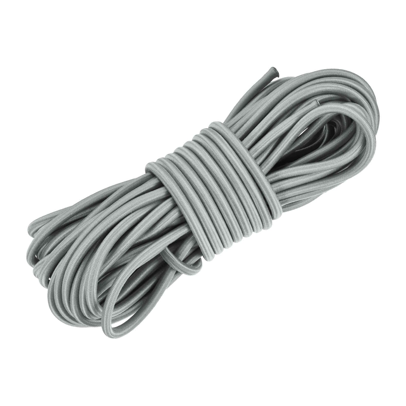 DMiotech 6mm Shock Cord, 15 M Grey Bungee Cord Tent Pole Shock Cord Round Elastic Kayak Rope Stretch String Marine Grade Heavy Polyester for DIY Projects Tie Downs