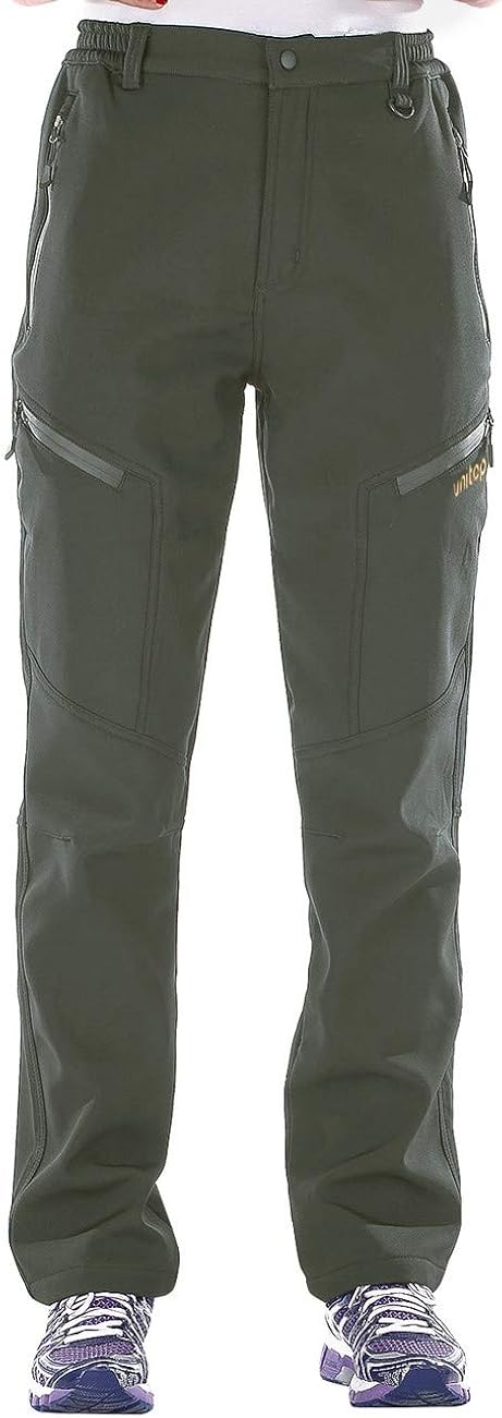 Unitop Women's Winter Outdoor Warm Water-Resistant Fleece Lined Ski Snow Pants : Clothing