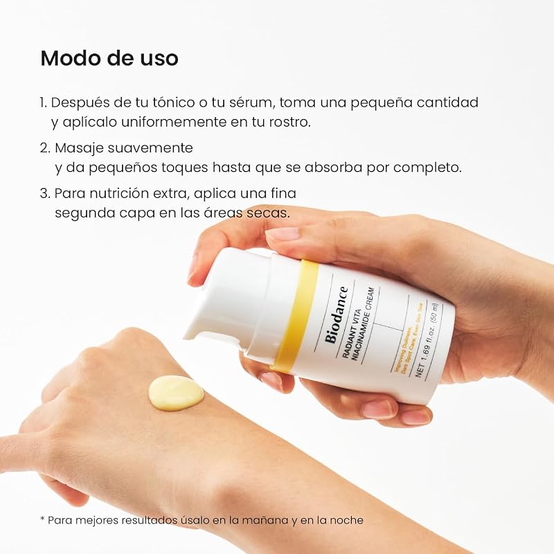 Radiant Vita Niacinamide Cream - Crema Facial Iluminadora con Vitamina C y B12, Corrector de Manchas Oscuras e Hidratante, K-Beauty, Cuidado Facial Coreano, 50ml