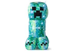 Jay Franco Minecraft Charged Up Creeper Pillow Buddy - Light up Plush - Super Soft Polyester Microfiber Character Pillow with LED Lights, 16 Inches