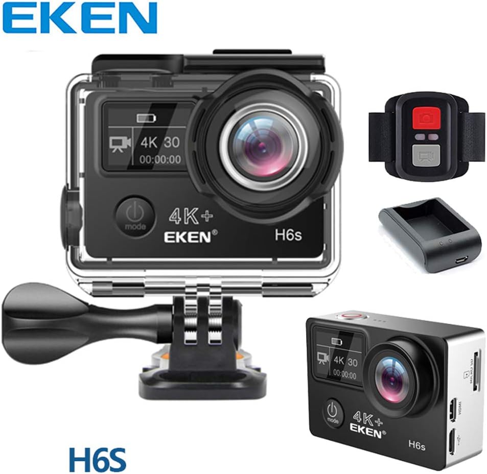 GOUP 4K / 30fps Sports Camera 20MP WiFi with EIS Touch Screen Adjustable Viewing Angle 30m Waterproof Camera Supports External Microphone Remote Control for Outdoor