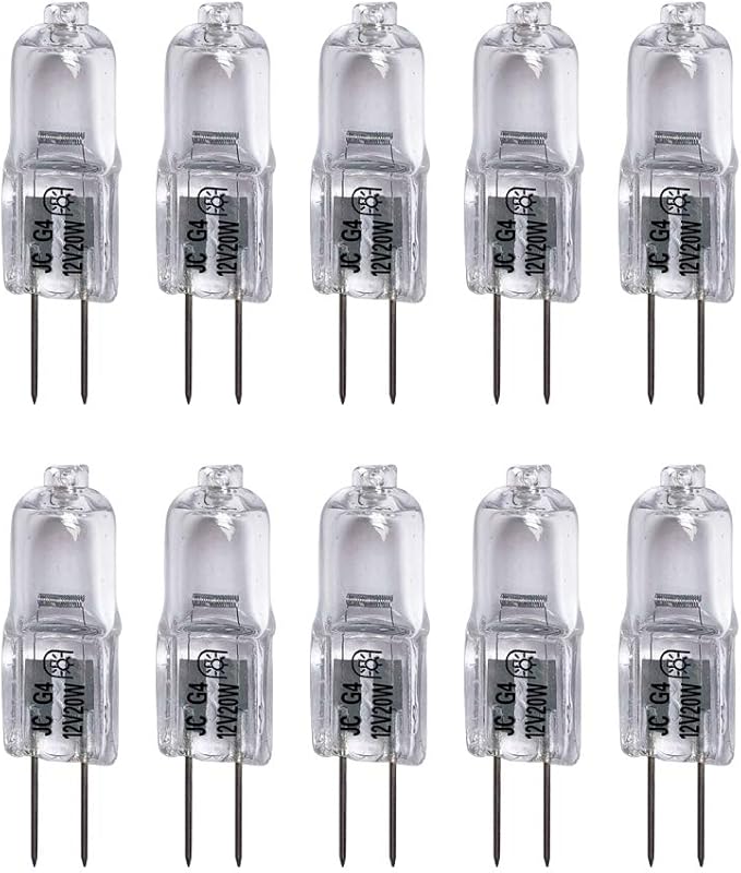 VSTAR G4 JC Lot de 10 ampoules halogènes 20 W Transparent Type T3 JC 12 V 2 broches 20 W Amazon