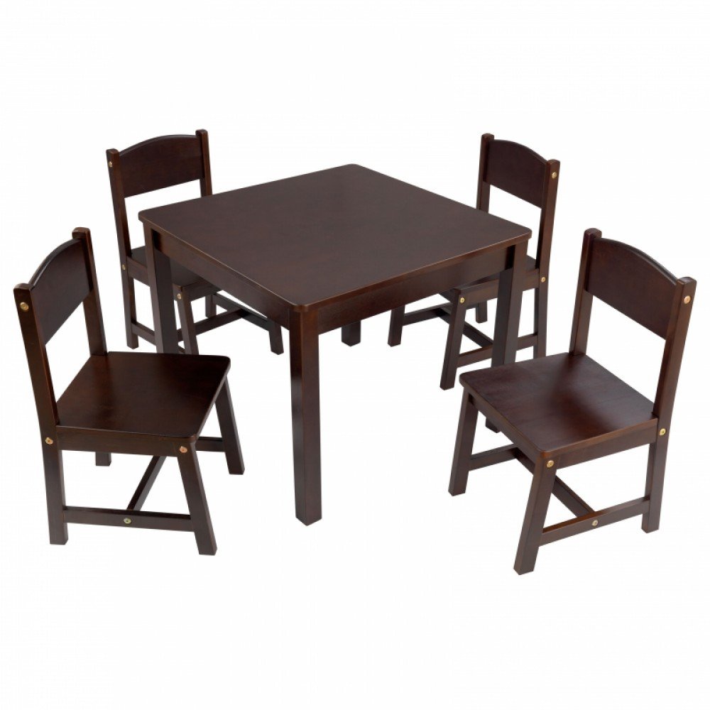 KidKraft Farmhouse Table and Four Chairs in Espresso