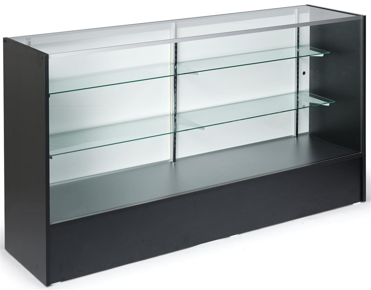 6feetWide FreeStanding Glass Display Case with HeightAdjustable
