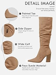 PiePieBuy Womens Faux Suede Knee High Boots Pointed
