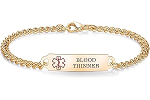 AOAMID 6.5"-8.5" Medical alert id bracelets for Women Men Stainless steel Medical Emergency Bracelets Free engraving