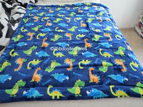 dbbdcollectibles 2-ply Sherpa Baby Blankets for Toddler Boys (40"x54") Plush Toddler Boy Blankets-Dinosaurs