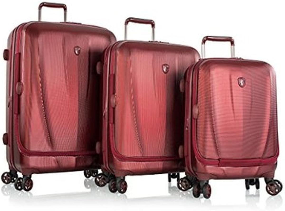 Heys 150230017S3 Vantage Smart Luggage, Burgundy 3 Pieces Set