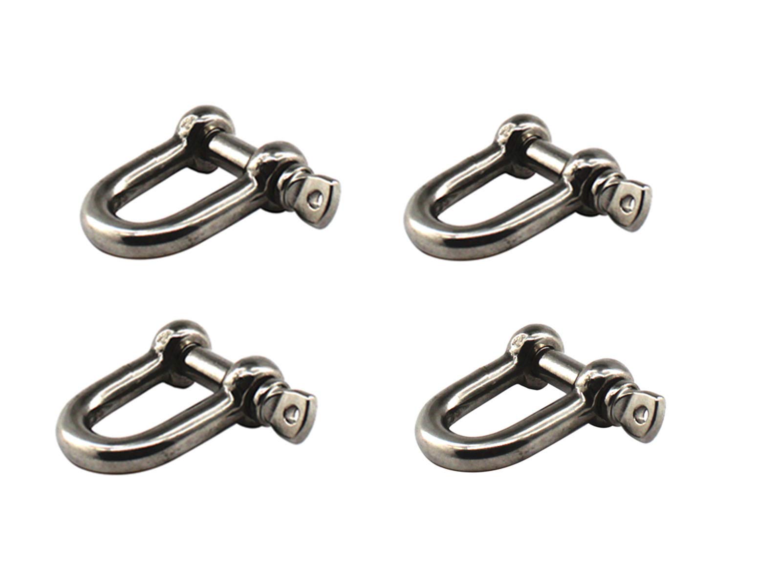 304 stainless steel D-ring shaped M12 shackle heavy duty Load lifting clamp for chain marine buckle pack of 4