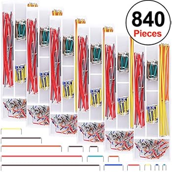 AUSTOR 840 Pieces Preformed Breadboard Jumper Wire Kit 14 Lengths Assorted Jumper Wire for Breadboard Prototyping Solder Circuits