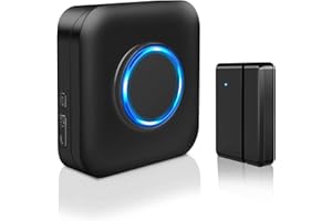 Wireless Door Sensor, BITIWEND Door Chime Doorbell with 600ft Operate Range 58 Chimes 5 Volume Level LED Indicator Door Open Alarm for Business/Office/Home/Store When Entering, 1Sensor+1Receiver