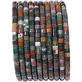 BEADIA Natural Indian Agate Short Cylinder Beads 2x3mm 155pcs Tube Loose Semi Gemstone Beads for Jewelry Making Design