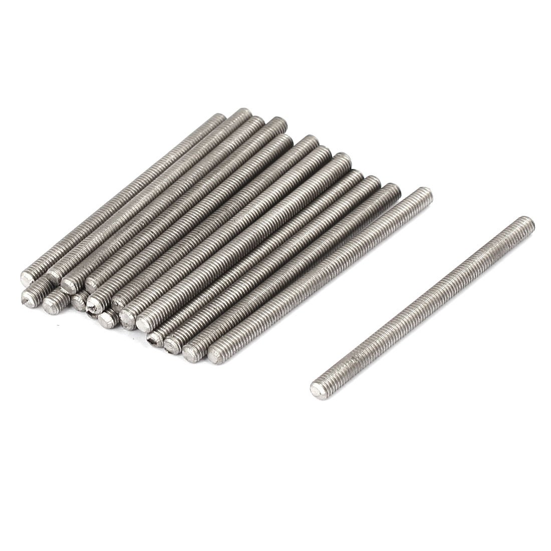 Sourcingmap M3 x 45mm 304 Stainless Steel Fully Threaded Rods Bar Studs Fasteners 20 Pcs