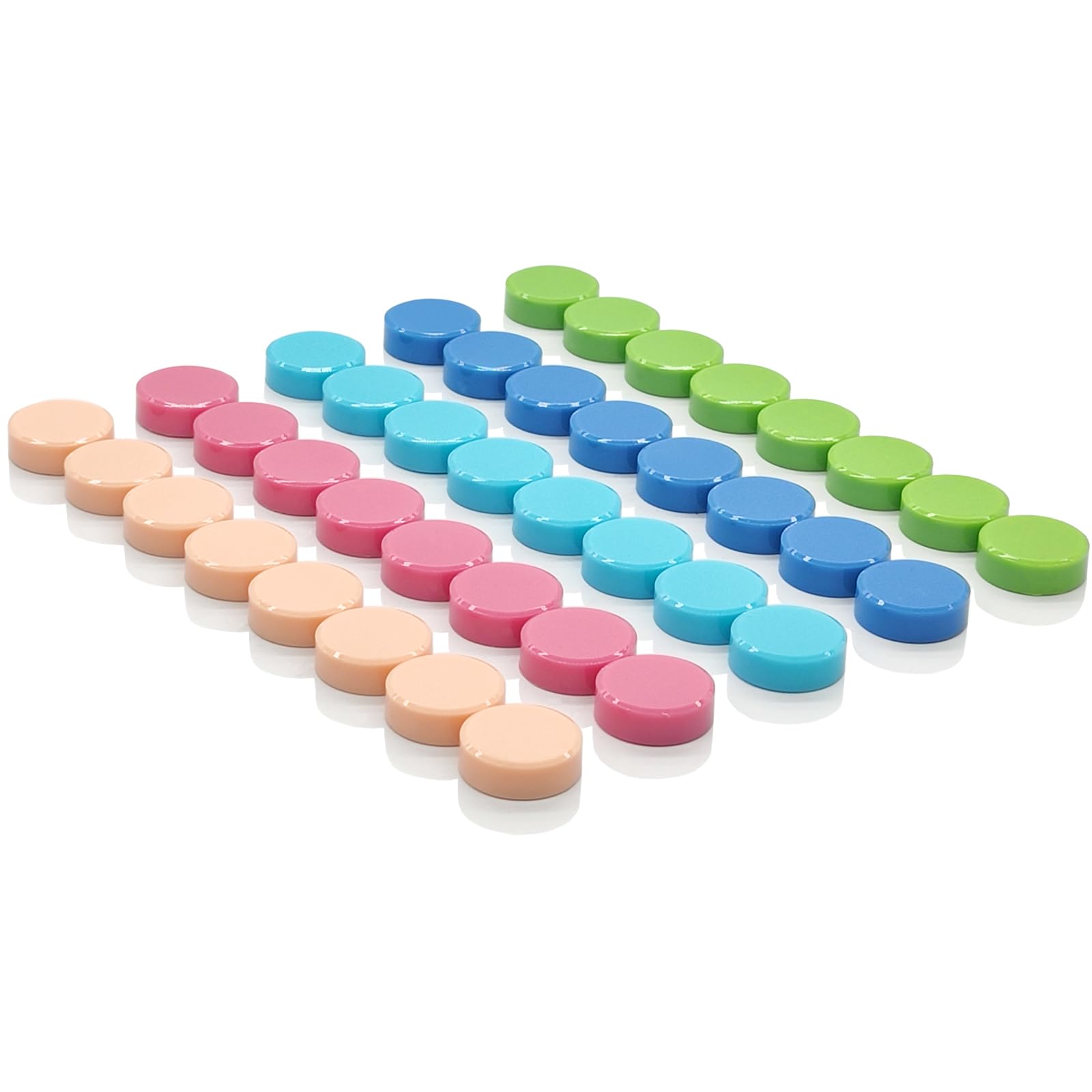 ZDZBLX Fridge Magnets, 40 PCS Mini Round Strong Magnet in 5 Colours, Heavy Duty Whiteboard Magnets, Small Cute Magnets for Fridge, Crafts, Notice Board, Office & Home, Refrigerator Magnet for Adults