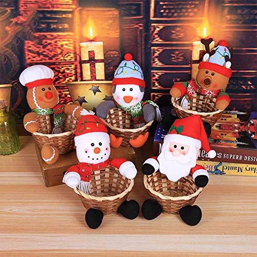image for Ocamo Small Merry Christmas Candy Storage Basket for Xmas Table Decora