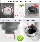 Qrity 110mm Stainless Steel PVC Sink Waste Basket Strainer Plug 1.5" Hole view 6