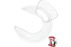 Secure Pouring Shield Compatible with KitchenAid 4.5-5 QT Tilt-Head Stand Mixers, Splatter Guard Lids for Stainless Steel, Gl