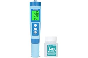 YINMIK Water pH Meter, Digital 4 in 1 pH Temp EC TDS Meter for Hydroponics, PH Conductivity PPM Tester with EC Calibration Liquid, Suit for Growing Nutrients,Reservoir Tank,DWC,Brewing,Pool, Aquarium