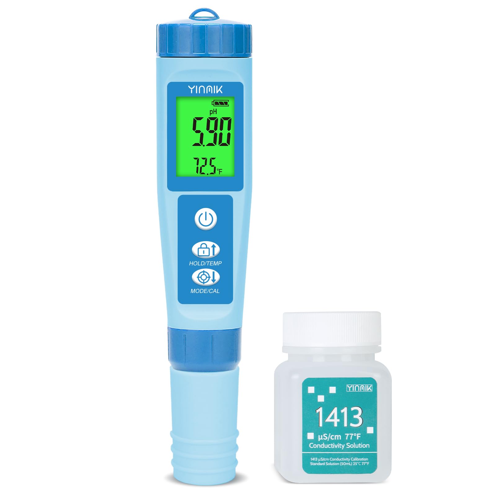 YINMIK Water pH Meter, Digital 4 in 1 pH Temp EC