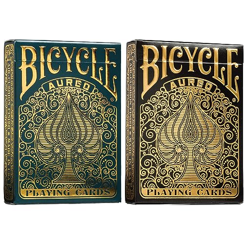 Bicycle Playing Cards Deck Aureo Collector's Bundle, Green Gold