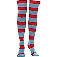elope Thing 1 & Thing 2 Striped Knee High Socks - Acrylic Blend with Red and Blue Stripes