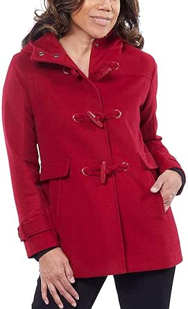 red wool toggle coat