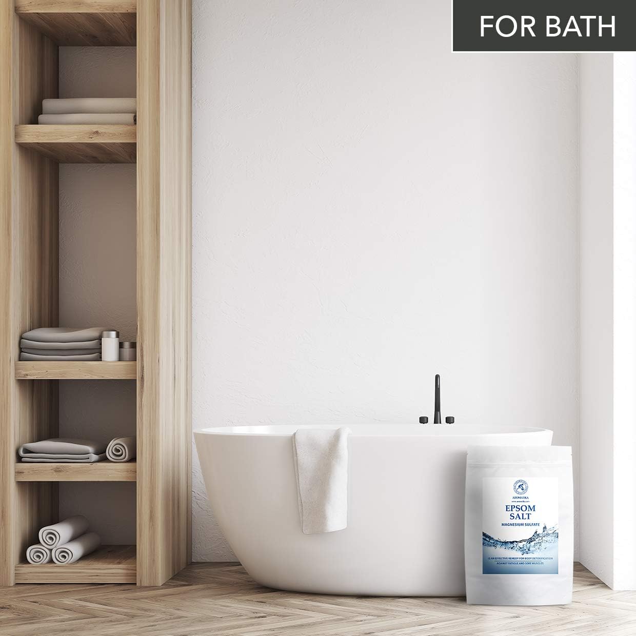 AROMATIKA Epsom Bath Salt Set of 3 (3 x 1kg), 100% Pure Magnesium Sulphate Crystals - Image 4