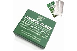 VIKINGS BLADE Double Edge Safety Razor Blades, 50x Blades, Swedish Steel + Platinum Coated, Replacement Razor Blades & Refills (Mild & Gentle)