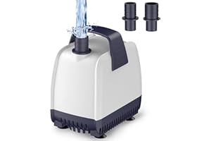 Pawfly 80 GPH 4 W Mini Submersible Water Pump Small Fountain Pump with 2.6 ft. Lift Height Ultra Quiet Aquarium Pump with 2 N