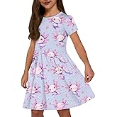 Short Sleeve Dress for Girls with Pockets Cute Toddler Girl Clothes Summer 2-12
