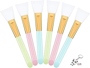 FASHIONROAD 6PCS Facial Mask Brushes,Silicone Facial Mask Brushes Applicator Cosmetic Scrapers for Applying Facial Mask, Eye Mask, Serum or DIY Needs