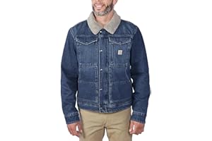 Carhartt Mens Relaxed Fit Denim Sherpa-lined JacketJacket