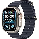 Apple Watch Ultra 2 [GPS + Cellular, 49mm] - Titanium Case with Blue Ocean Band, One Size (Renewed Premium)