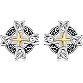 StoryMidir Celtic Knot Earrings 925 Sterling Silver Celtic Stud Earrings Irish Jewelry Gifts for Women Men