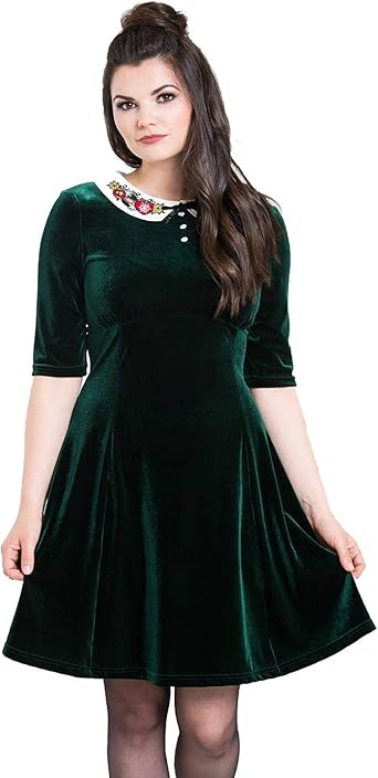 hell bunny green velvet dress